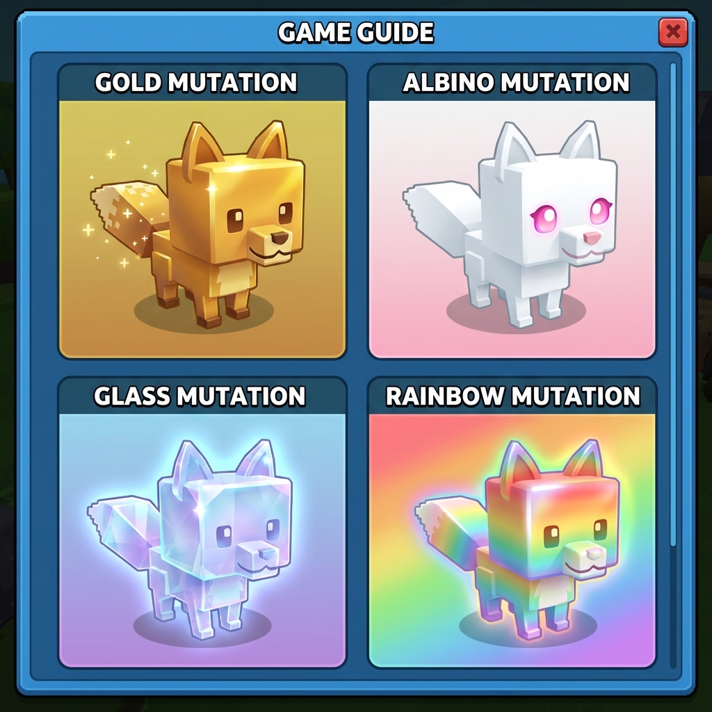Mutation Types - Gold, Albino, Glass, Rainbow